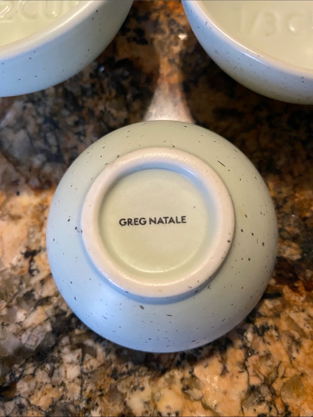 Sage Green speckled ceramic nesting measuring cup set from Greg Natale - Picture 4 of 4